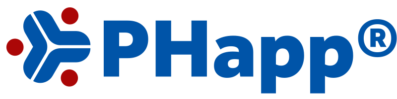 PHapp® Horizontal lockup on light